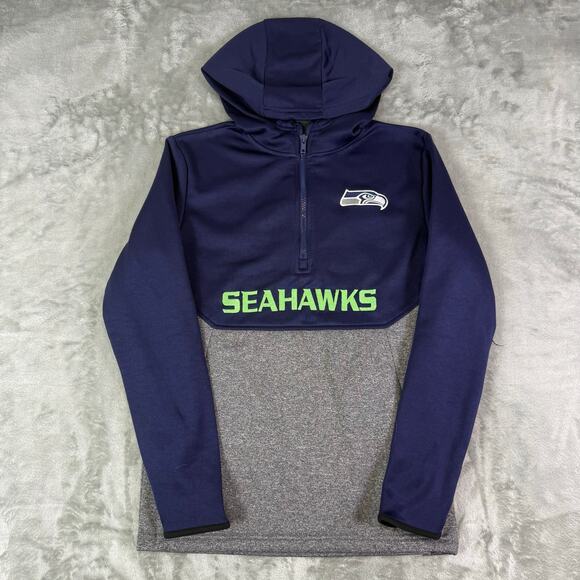Seahawks Half Zip Pullover Sweatshirt  Youth Large Kids Boys Jacket Football - Picture 1 of 7